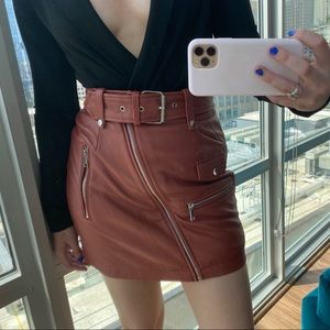 Bagatelle NYC leather moto pencil skirt